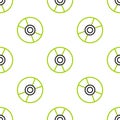 Line CD or DVD disk icon isolated seamless pattern on white background. Compact disc sign. Vector Illustration Royalty Free Stock Photo