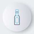 Line Champagne bottle icon isolated on white background. Colorful outline concept. Vector