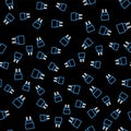 Line Charger icon isolated seamless pattern on black background. Vector Royalty Free Stock Photo