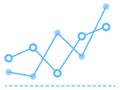 Line chart dashboard element. Point diagram icon
