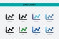 Line Chart icon in different style. Line Chart vector icons designed in outline, solid, colored, filled, gradient, and flat style Royalty Free Stock Photo