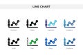 Line Chart icon in different style. Line Chart vector icons designed in outline, solid, colored, filled, gradient, and flat style Royalty Free Stock Photo