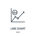 line chart icon vector from agile collection. Thin line line chart outline icon vector illustration