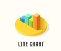 Line Chart icon, vector symbol. Royalty Free Stock Photo