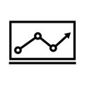 Line Chart Vector, arrow go up, bar graph. line style icon. business icon. Design vector Royalty Free Stock Photo