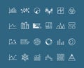 Line charts, vector diagrams set