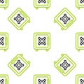 Line Check engine icon isolated seamless pattern on white background. Vector Royalty Free Stock Photo