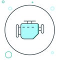 Line Check engine icon isolated on white background. Colorful outline concept. Vector Royalty Free Stock Photo