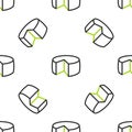 Line Cheese icon isolated seamless pattern on white background. Vector Royalty Free Stock Photo