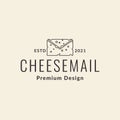 Line Cheese Mail Logo Design Vector Graphic Symbol Icon Sign Illustration Creative Idea