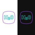 Line Chemical formula for water drops H2O shaped icon isolated on white and black background. Colorful outline concept Royalty Free Stock Photo