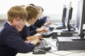 Line Of Children In School Computer Class Royalty Free Stock Photo