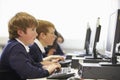 Line Of Children In School Computer Class Royalty Free Stock Photo