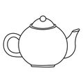 line Chinese teapot for traditional tea drinking Royalty Free Stock Photo