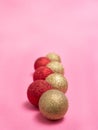 Line of christmas balls ornaments Royalty Free Stock Photo