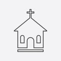 Line church sanctuary vector illustration icon. Simple flat pict