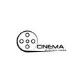 Line cinema logo design vector template