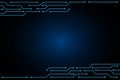 Blue line circuit frame abstract technology background vector design for future .