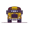 Line classic yellow school bus Royalty Free Stock Photo