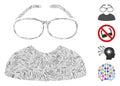 Line Clever Spectacles Icon Vector Mosaic Royalty Free Stock Photo