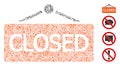 Line Closed Announce Icon Vector Mosaic Royalty Free Stock Photo