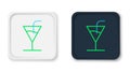 Line Cocktail icon isolated on white background. Colorful outline concept. Vector