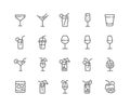 Line Cocktail Icons