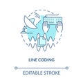 Line coding turquoise concept icon