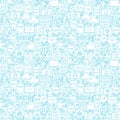 Line Coding White Seamless Pattern