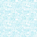 Line Coding White Seamless Pattern