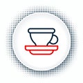 Line Coffee cup icon isolated on white background. Tea cup. Hot drink coffee. Colorful outline concept. Vector Royalty Free Stock Photo