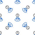 Line Coffee time icon isolated seamless pattern on white background. Colorful outline concept. Vector Royalty Free Stock Photo