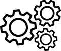 Line cogwheel icon as engineering or industry machine