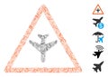 Line Collage Airplane Warning Icon Royalty Free Stock Photo