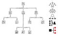 Line Collage Algorithmic Tree Icon