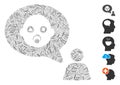 Line Collage Baby Thinking Person Icon