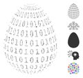 Line Collage Binary Digital Abstract Egg Icon