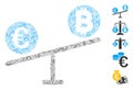 Line Collage Bitcoin Euro Market Swings Icon