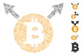 Line Collage Bitcoin Fork Icon