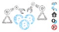 Line Collage Bitcoin Mining Robotics Icon