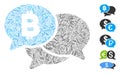 Line Collage Bitcoin Webinar Messages Icon