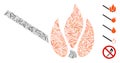 Line Collage Burn Match Icon Royalty Free Stock Photo