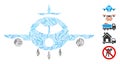 Line Collage Cargo Aircraft Icon