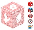 Line Collage Cryptocurrency Dice Icon