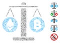 Line Collage Cryptocurrency Weight Icon