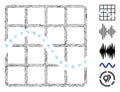 Line Collage Dotted Function Chart Icon