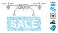 Line Collage Drone Sale Icon