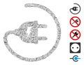 Line Collage Electric Adapter Icon Royalty Free Stock Photo