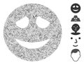 Line Collage Embarrased Smiley Icon Royalty Free Stock Photo