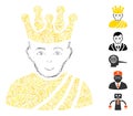 Line Collage Emperor Icon Royalty Free Stock Photo